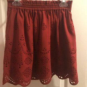 Madewell NWT Maroon Lace Skirt